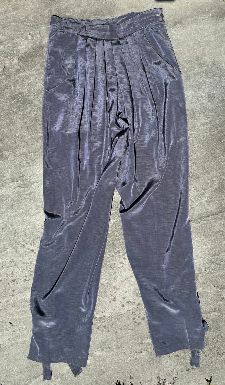 Philippe Laurent Vintage Super High Rise Pleated Bow Ankle Trousers 27